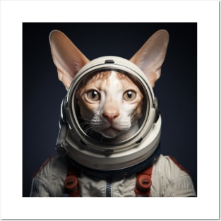 Astronaut Cat in Space - Cornish Rex Posters and Art
